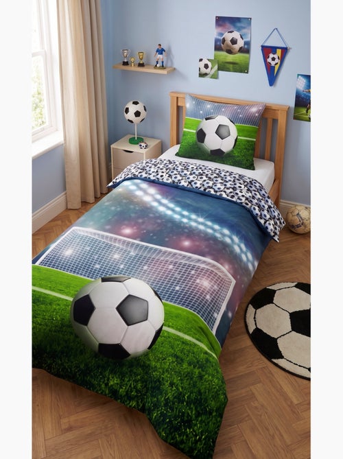 Parure da Letto Calcio Bambino, 100% Cotone Oeko‑Tex, Letto 1 piazza, STADIO - Kiabi