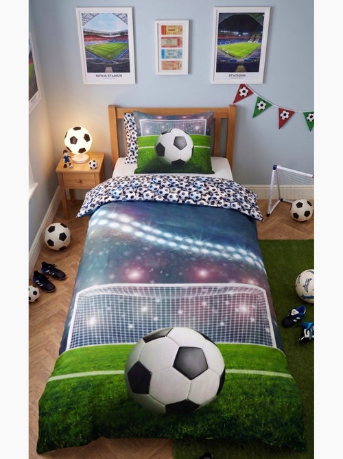 Parure da Letto Calcio Bambino, 100% Cotone Oeko‑Tex, Letto 1 piazza, STADIO - Kiabi