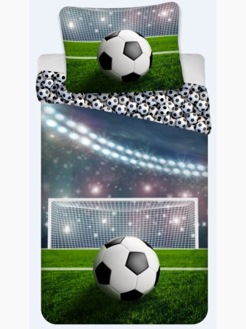Parure da Letto Calcio Bambino, 100% Cotone Oeko‑Tex, Letto 1 piazza, STADIO - Kiabi