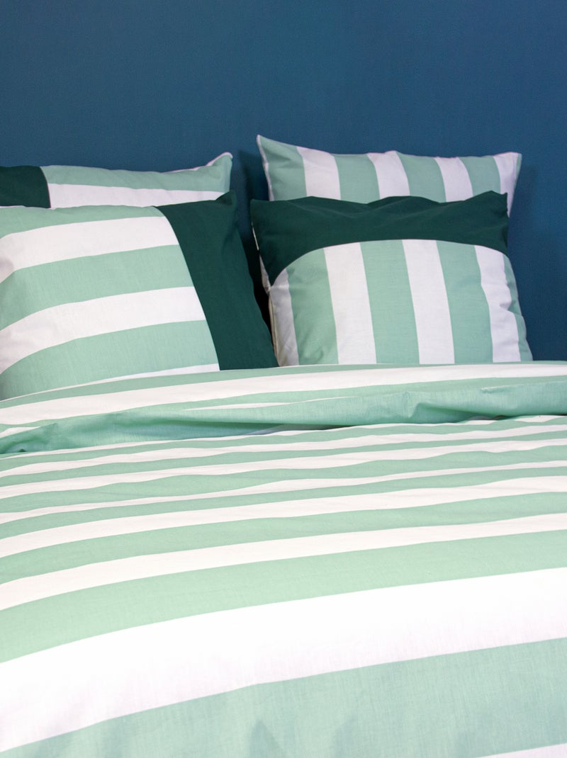 Parure da letto con stampa a righe Verde - Kiabi