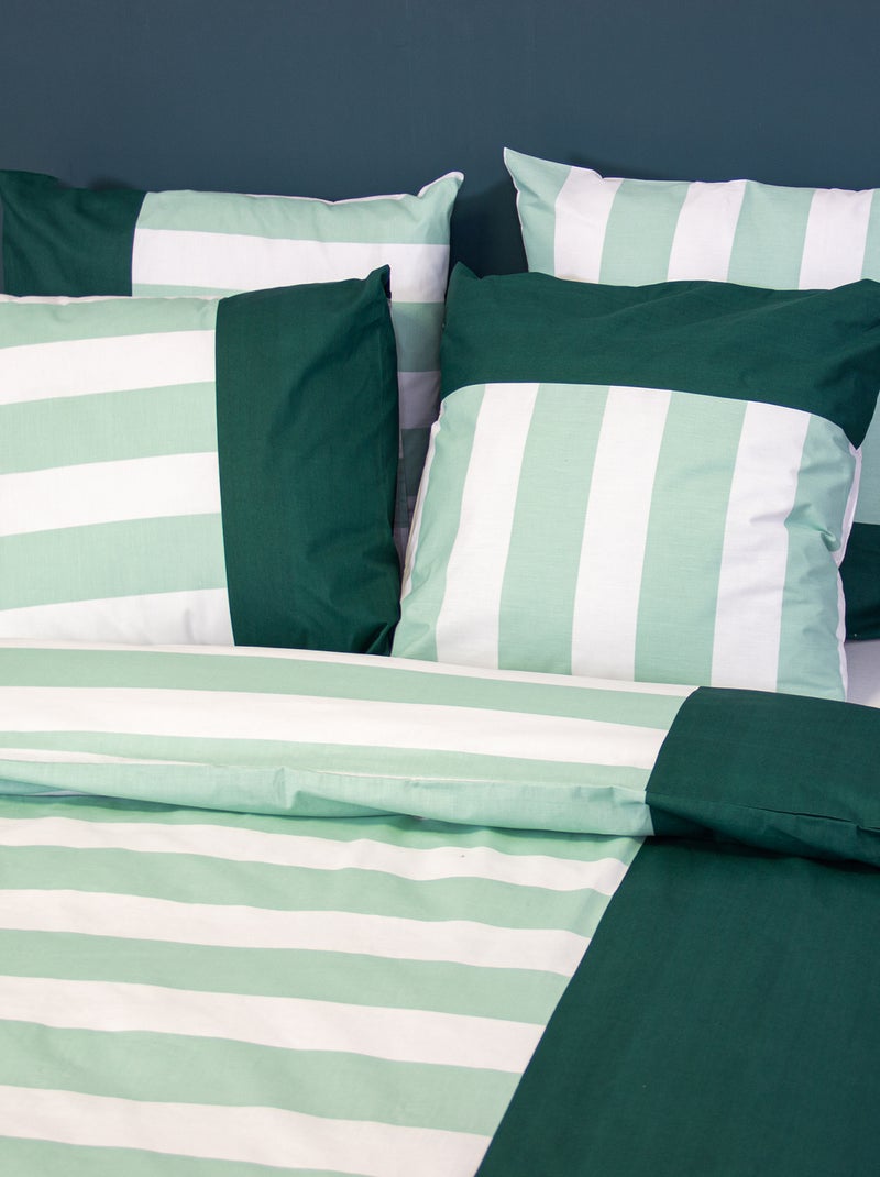 Parure da letto con stampa a righe Verde - Kiabi