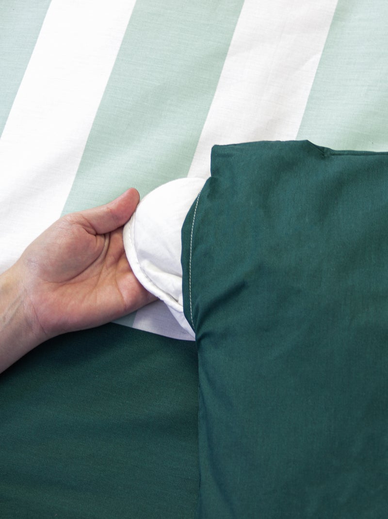 Parure da letto con stampa a righe Verde - Kiabi