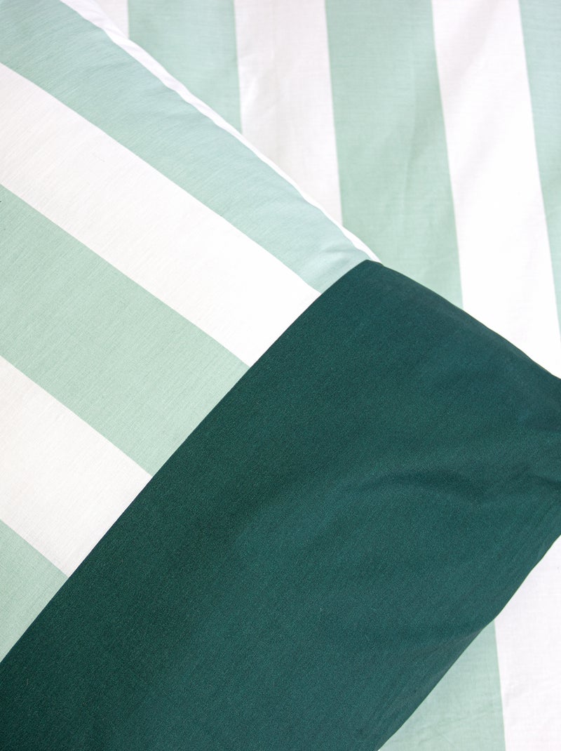 Parure da letto con stampa a righe Verde - Kiabi