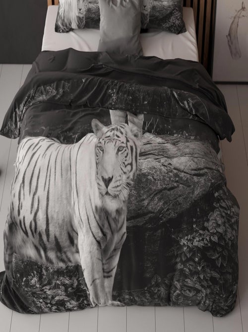 Parure da Letto Cotone Tigre Bianco - Kiabi