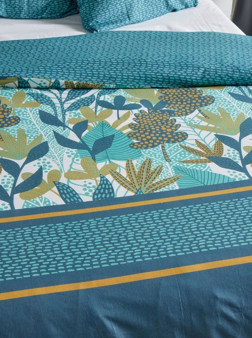 Parure da letto stampata con foglie reversibile - 2 persone - Kiabi