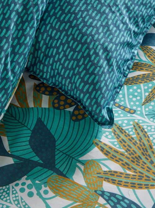 Parure da letto stampata con foglie reversibile - 2 persone - Kiabi