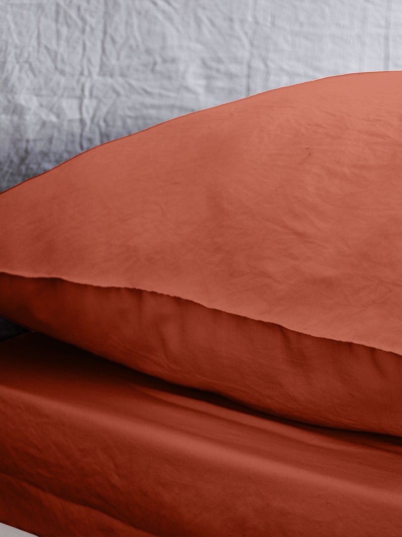 Parure da letto tinta unita ultra morbida - 1 o 2 persone ROSSO - Kiabi