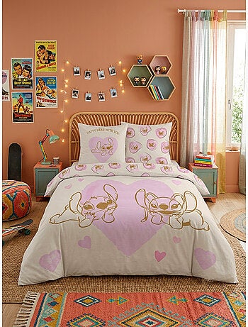 Parure de Lit double Stitch et Angel Rose, Textile Oeko-Tex, Lit 2 places
