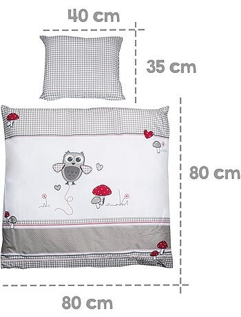 Parure letto bambino – copripiumino + federa in cotone "Roba Adam & Eule