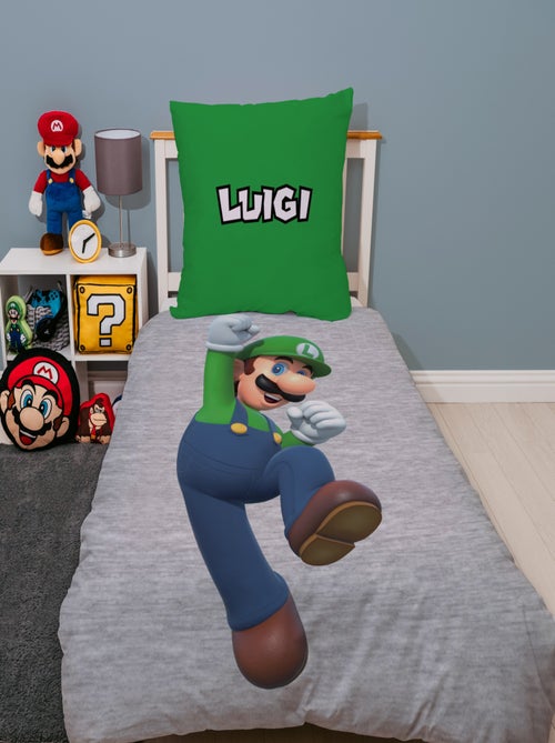 Parure letto bambino Mario, microfibra Oeko-Tex, stampata reversibile, letto singolo, LUIGI - Kiabi Parure letto bambino Mario, microfibra Oeko-Tex, stampata reversibile, letto singolo, LUIGI - Kiabi