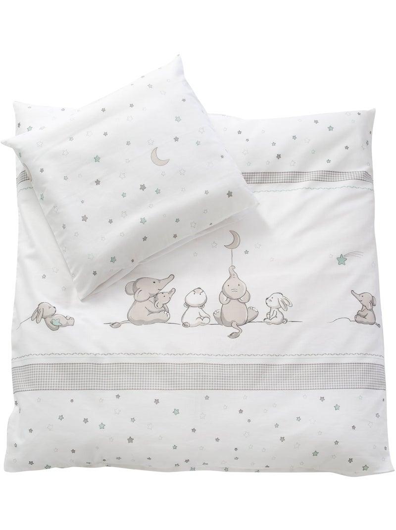 Parure letto bambino reversibile – copripiumino + federa in cotone "Roba Sternenzauber" Bianco Grigio Blu - Kiabi