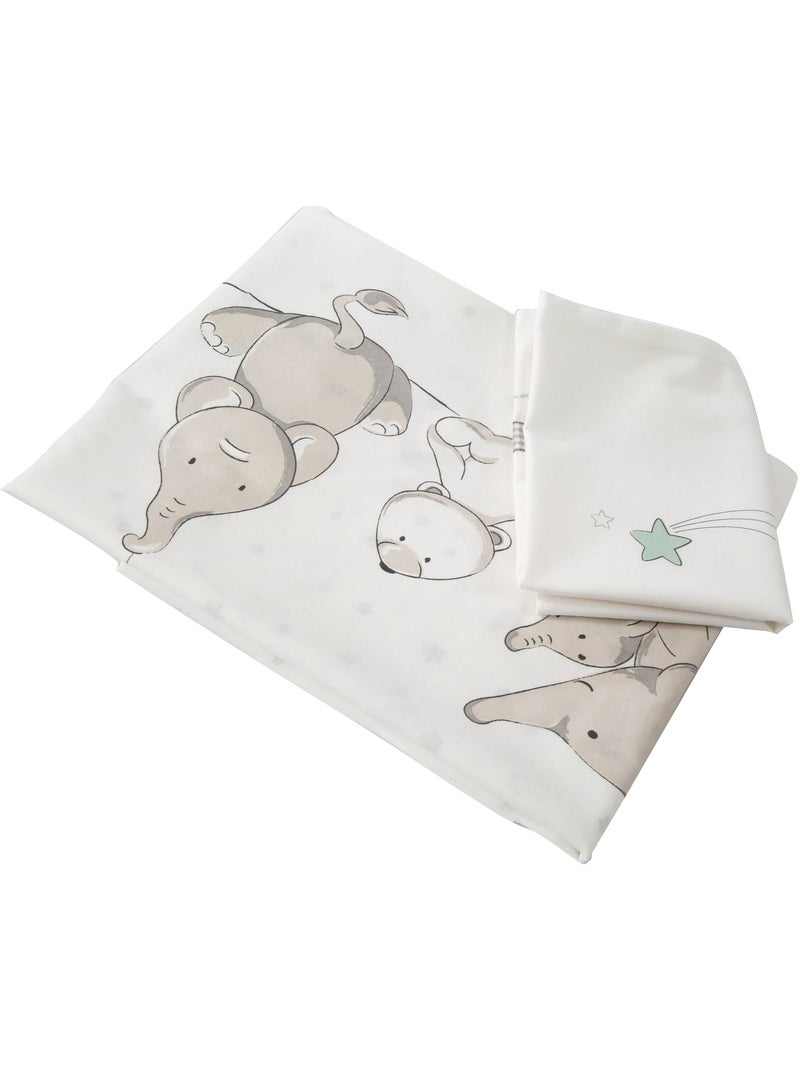 Parure letto bambino reversibile – copripiumino + federa in cotone "Roba Sternenzauber" Bianco Grigio Blu - Kiabi