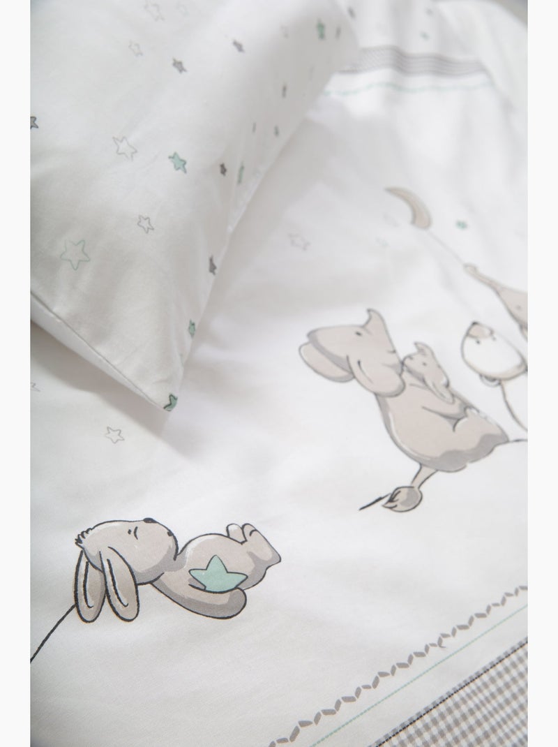 Parure letto bambino reversibile – copripiumino + federa in cotone "Roba Sternenzauber" Bianco Grigio Blu - Kiabi