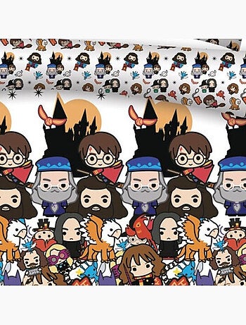 Parure Letto Matrimoniale Harry Potter Stampata Reversibile, 2 posti, CHIBI