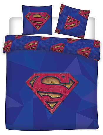Parure Letto Matrimoniale Superman DC Comics 240x220 cm + 2 Federe 65x65 cm Cotone-Poliestere Revers