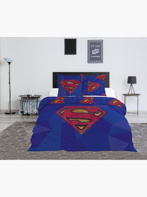Parure Letto Matrimoniale Superman DC Comics 240x220 cm + 2 Federe 65x65 cm Cotone-Poliestere Revers - Kiabi