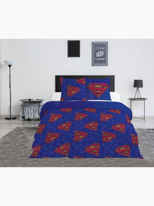 Parure Letto Matrimoniale Superman DC Comics 240x220 cm + 2 Federe 65x65 cm Cotone-Poliestere Revers - Kiabi