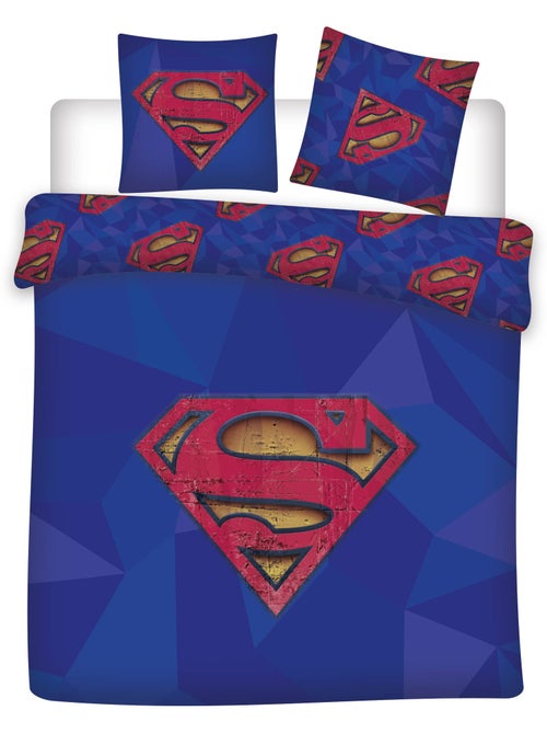 Parure Letto Matrimoniale Superman DC Comics 240x220 cm + 2 Federe 65x65 cm Cotone-Poliestere Revers - Kiabi