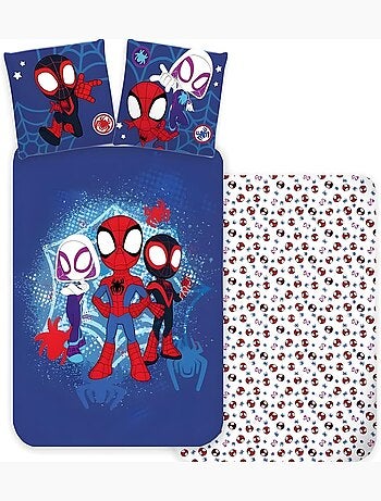 Parure letto per bambini di Spider-Man con Ghost-Spider e Miles Morales – 100% cotone