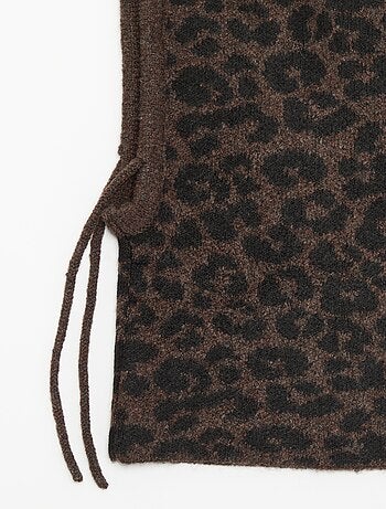 Passamontagna con stampa leopardata