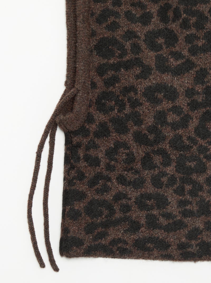 Passamontagna con stampa leopardata Marrone - Kiabi