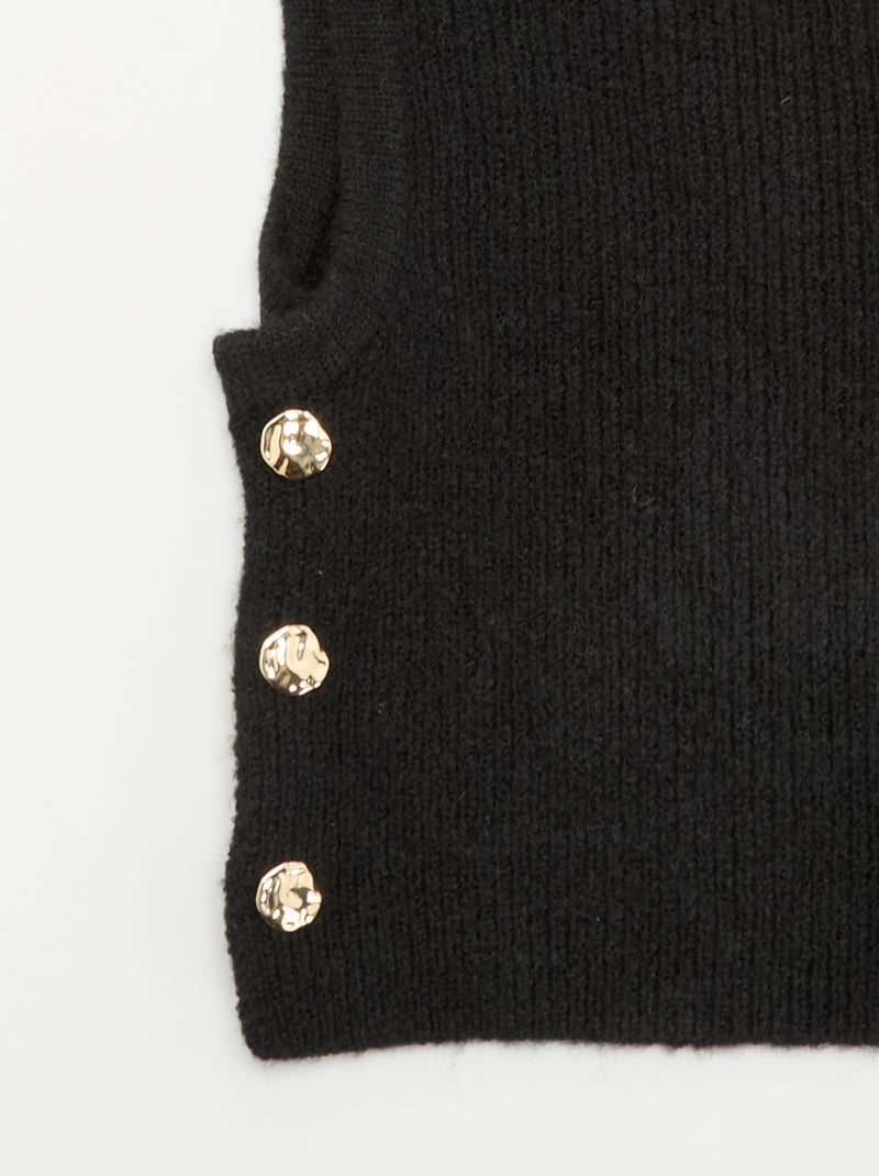 Passamontagna in maglia con bottoni dorati Nero - Kiabi