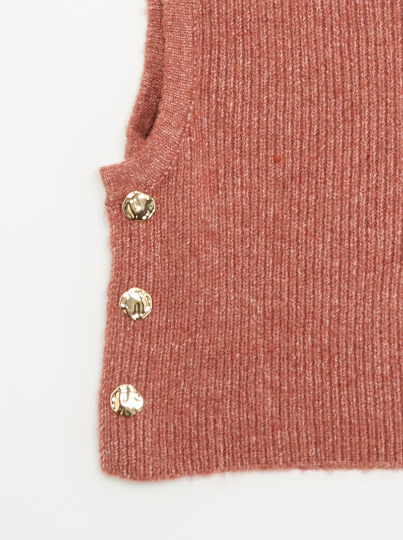 Passamontagna in maglia con bottoni dorati Rosso - Kiabi