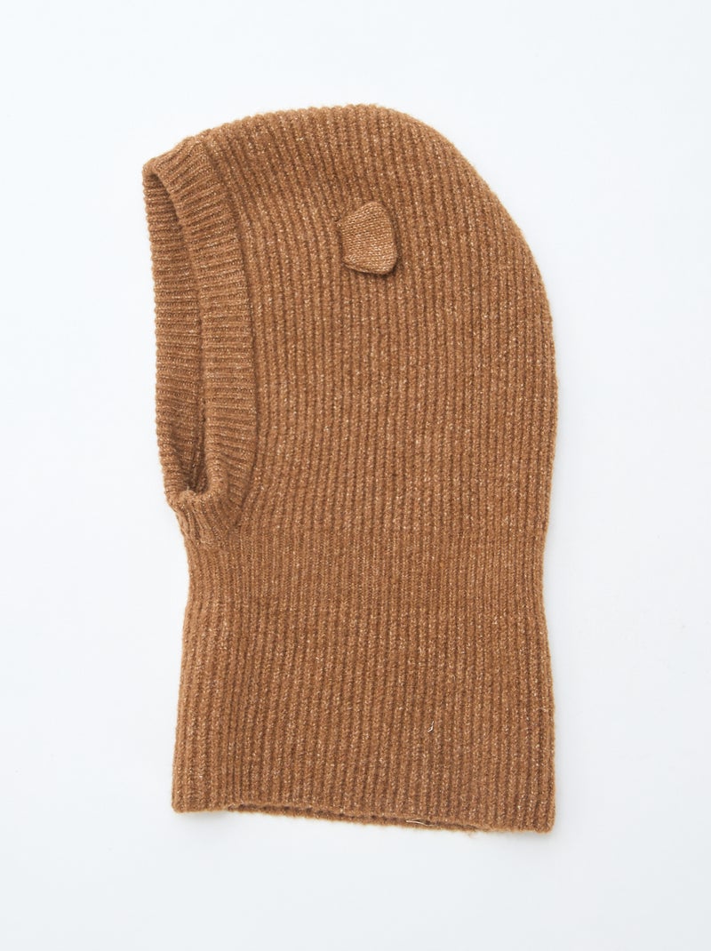 Passamontagna in maglia con decorazioni Beige - Kiabi