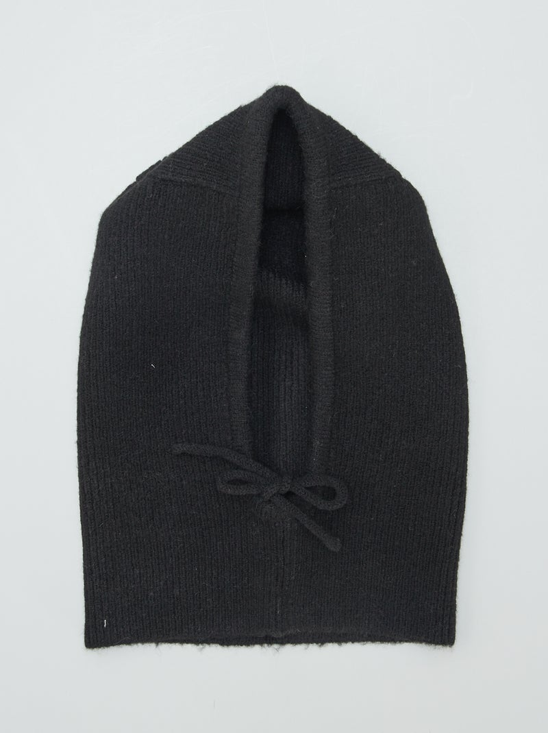 Passamontagna in maglia tinta unita NERO - Kiabi