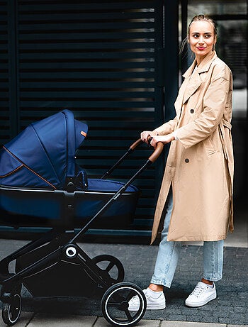 Passeggino 2 in 1 - LIONELO Mika - Include navicella e accessori - Ruote grandi - Blu