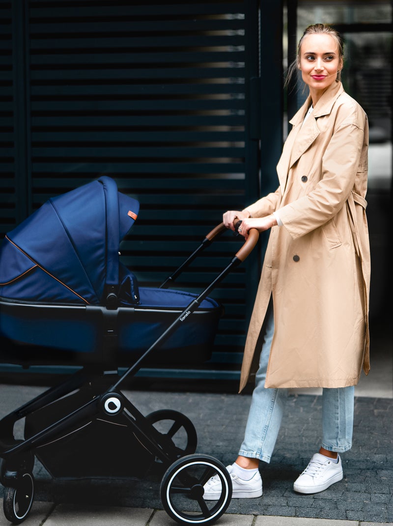 Passeggino 2 in 1 - LIONELO Mika - Include navicella e accessori - Ruote grandi - Blu Blu - Kiabi