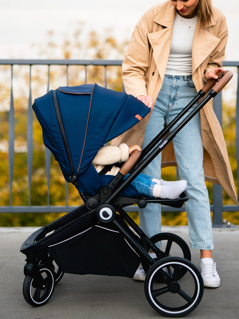 Passeggino 2 in 1 - LIONELO Mika - Include navicella e accessori - Ruote grandi - Blu Blu - Kiabi
