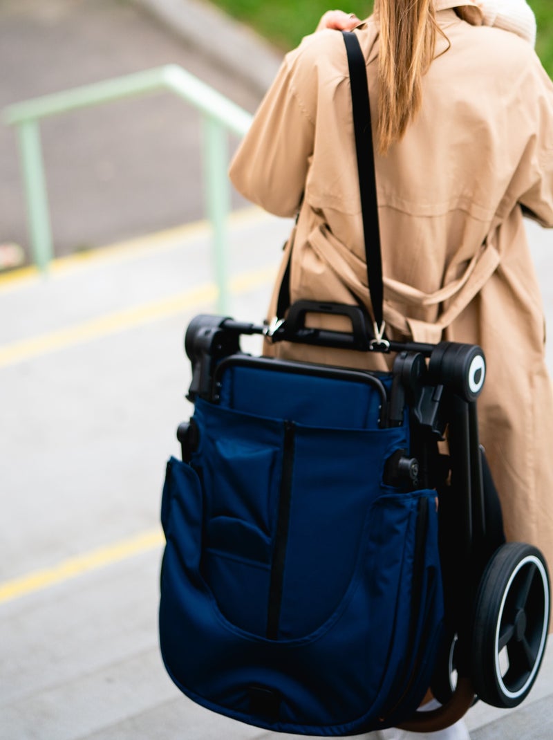 Passeggino 2 in 1 - LIONELO Mika - Include navicella e accessori - Ruote grandi - Blu Blu - Kiabi