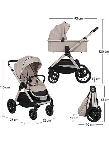 LIONELO Layla 2-in-1 Travel System - Fino a 22 kg - Il sistema da viaggio include passeggino, navice