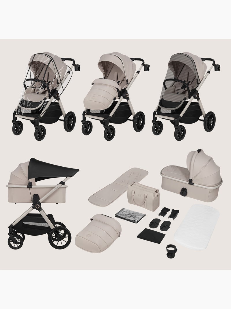 Passeggino 2 in 1 LIONELO Layla - Set composto da passeggino, culla e accessori -  Fino a 22 kg Beige - Kiabi