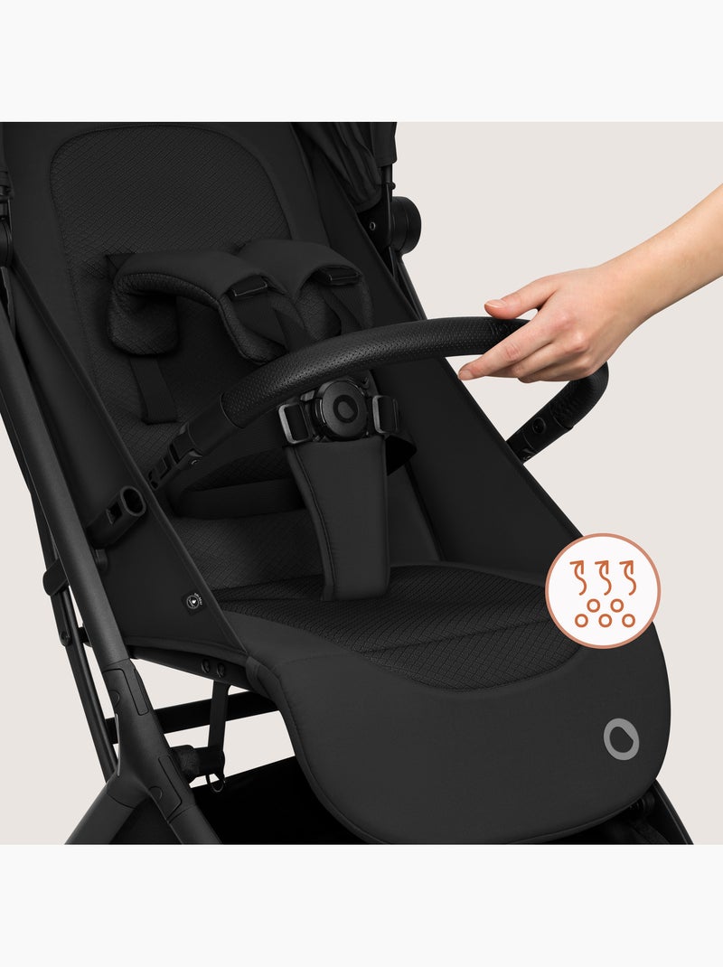 Passeggino 2 in 1 LIONELO Sia - Ultraleggero - Kit compatto - Navicella - Copertura antipioggia Nero - Kiabi