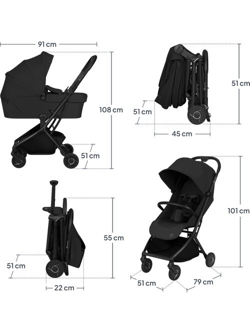 Passeggino 2 in 1 LIONELO Sia - Ultraleggero - Kit compatto - Navicella - Copertura antipioggia - Kiabi Passeggino 2 in 1 LIONELO Sia - Ultraleggero - Kit compatto - Navicella - Copertura antipioggia - Kiabi
