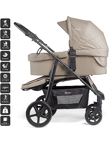 Passeggino 3 in 1 con seggiolino auto, navicella e seduta sportiva Evolution – babyGO
