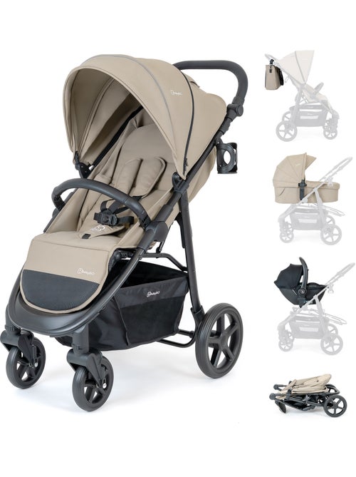 Passeggino 3 in 1 con seggiolino auto, navicella e seduta sportiva Evolution – babyGO - Kiabi Passeggino 3 in 1 con seggiolino auto, navicella e seduta sportiva Evolution – babyGO - Kiabi