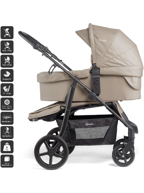 Passeggino 3 in 1 con seggiolino auto, navicella e seduta sportiva Evolution – babyGO - Kiabi Passeggino 3 in 1 con seggiolino auto, navicella e seduta sportiva Evolution – babyGO - Kiabi