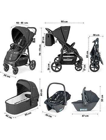 Passeggino 3 in 1 con seggiolino auto, navicella e seduta sportiva Evolution – babyGO