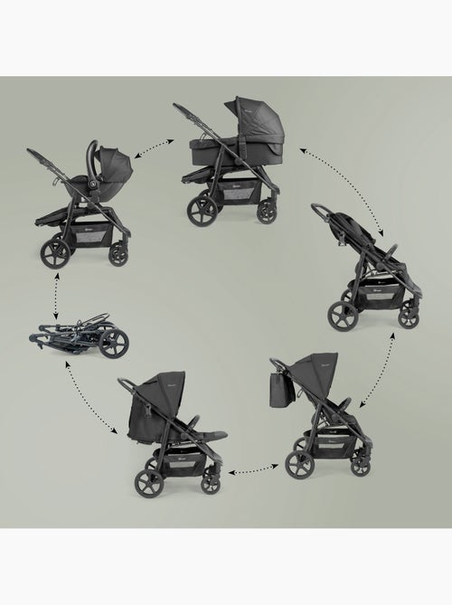 Passeggino 3 in 1 con seggiolino auto, navicella e seduta sportiva Evolution Black – babyGO - Kiabi Passeggino 3 in 1 con seggiolino auto, navicella e seduta sportiva Evolution Black – babyGO - Kiabi