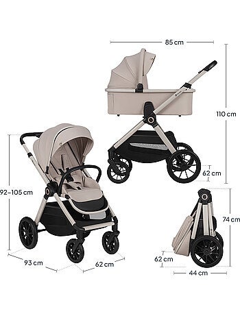 Passeggino 3in1 LIONELO Layla - Trio con Navicella, Ovetto e Accessori - Fino a 22 kg