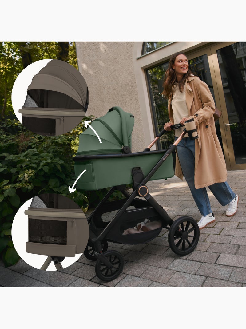 Passeggino 3in1 LIONELO Layla - Trio con Navicella, Ovetto e Accessori - Fino a 22 kg Marrone cioccolato - Kiabi