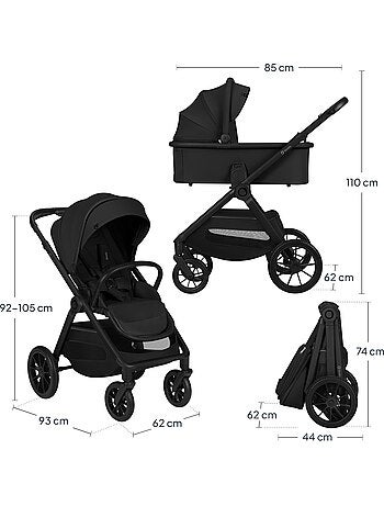 Passeggino 3in1 LIONELO Layla - Trio con Navicella, Ovetto e Accessori - Fino a 22 kg