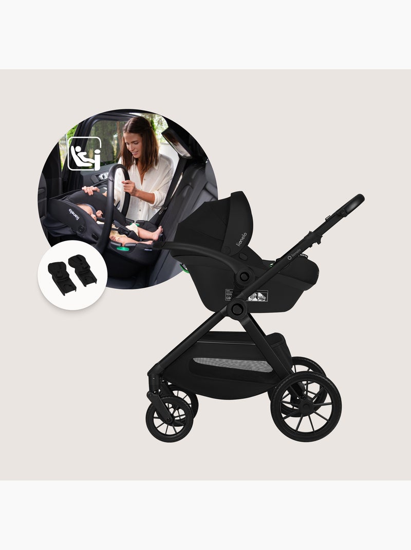 Passeggino 3in1 LIONELO Layla - Trio con Navicella, Ovetto e Accessori - Fino a 22 kg Nero - Kiabi