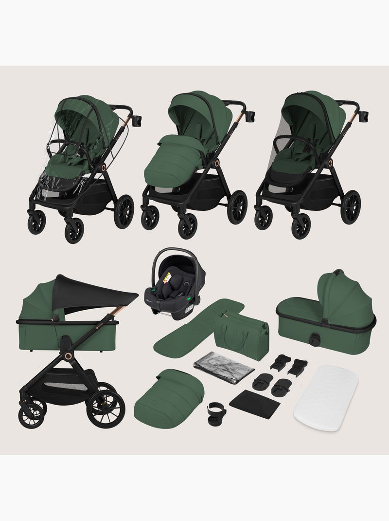 Passeggino 3in1 LIONELO Layla - Trio con Navicella, Ovetto e Accessori - Fino a 22 kg Verde - Kiabi