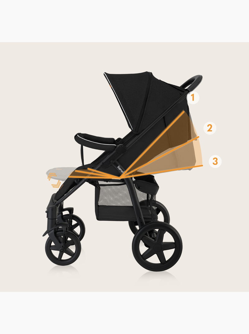 Passeggino All-Terrain LIONELO Annet Plus - Fino a 22 kg - Ruote grandi - Accessori Nero - Kiabi