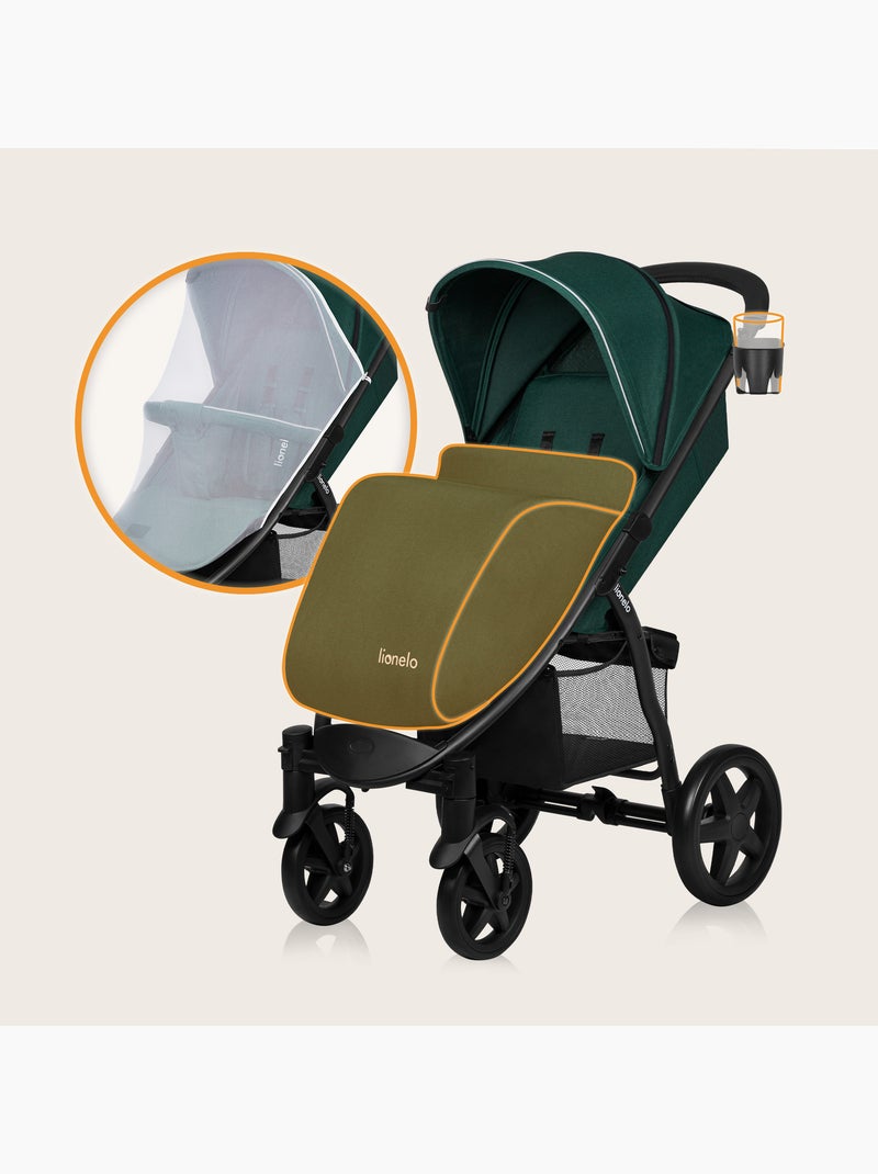 Passeggino All-Terrain LIONELO Annet Plus - Fino a 22 kg - Ruote grandi - Accessori Nero Verde Nero - Kiabi