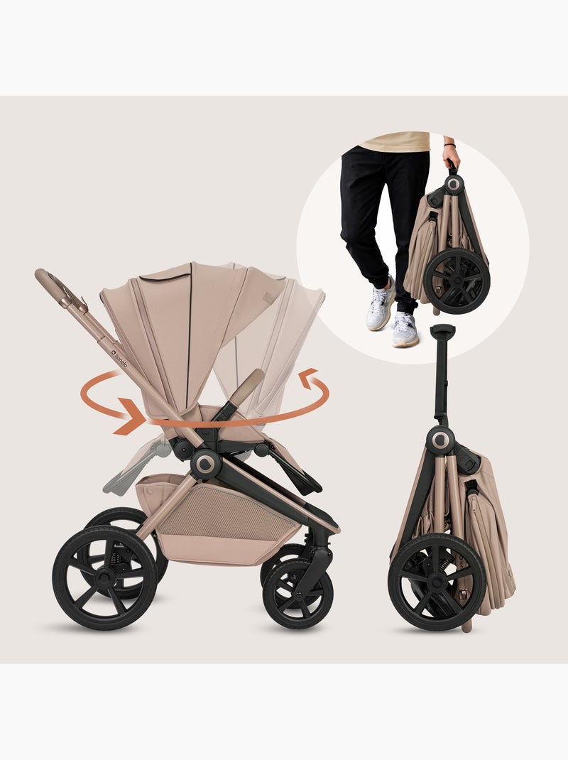 Passeggino combinato 2 in 1 LIONELO Freya - Navicella - Accessori Beige - Kiabi